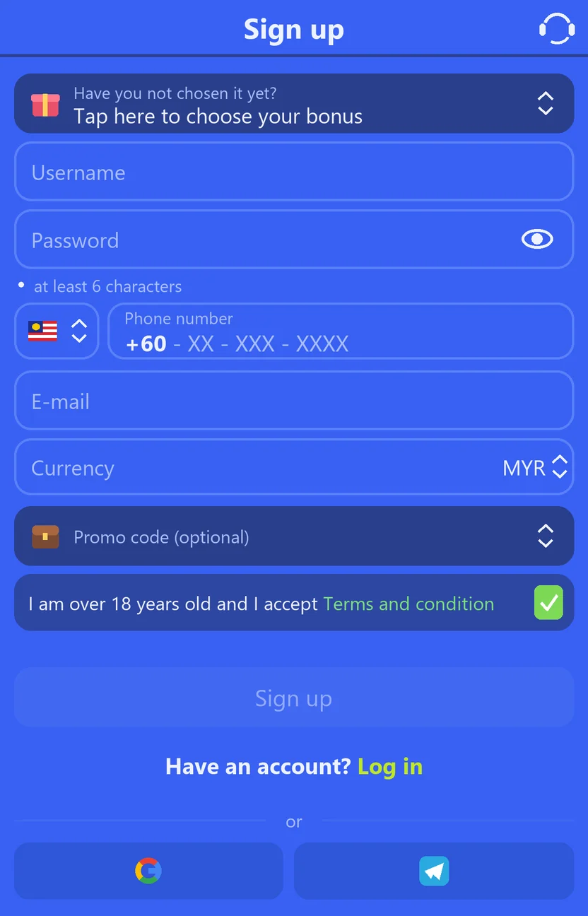 Account profile fields for email, username and mobile number