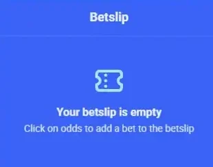 Bet slip with selected odds, stake field and confirm button