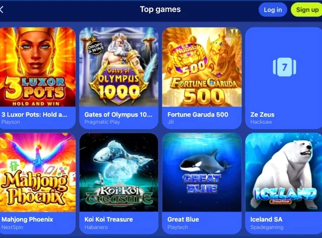 Slot game card with demo and real-play buttons